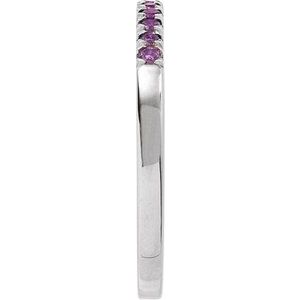 Sterling Silver Natural Amethyst Stackable Ring