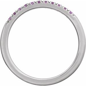14K White Gold Natural Amethyst Stackable Ring