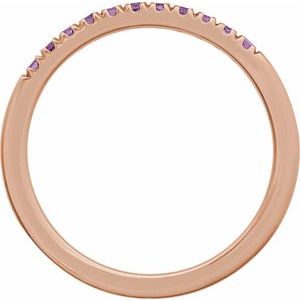 10K Rose Gold Natural Amethyst Stackable Ring