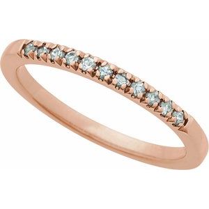 14K Rose Gold Natural Aquamarine Stackable Ring