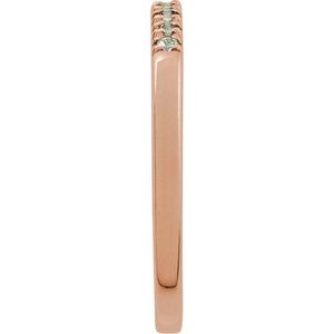 10K Rose Gold Natural Aquamarine Stackable Ring