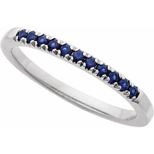Sterling Silver Natural Blue Sapphire Stackable Ring