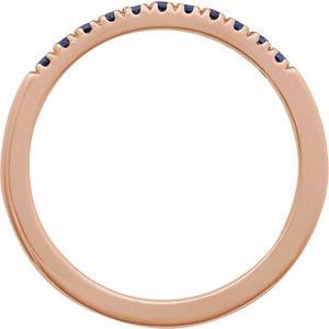 14K Rose Gold Lab-Grown Blue Sapphire Stackable Rin