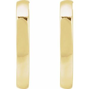14K Yellow Gold 40 mm Tube Hoop Earrings