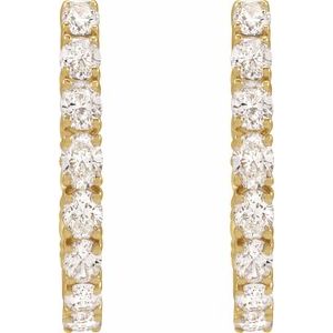 14K Yellow Gold 2 5/8 CTW Lab-Grown Diamond Inside-Outside 20.6 mm Hoop Earrings