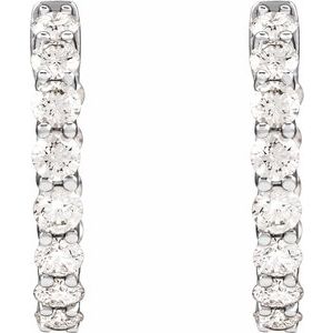 14K White Gold 2 1/5 CTW Lab-Grown Diamond Inside-Outside 19.7 mm Hoop Earrings