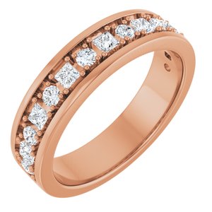 14K Rose Gold 3/4 CTW Natural Diamond Band