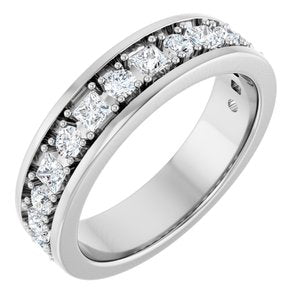 Platinum 1 1/8 CTW Natural Diamond Band
