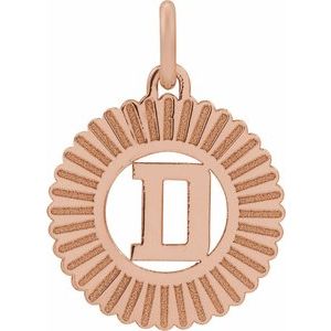14K Rose Gold-Plated Sterling Silver Initial D Sunburst Pendant