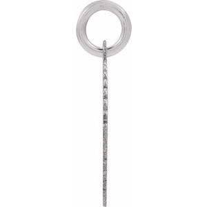 14K White Gold Initial L Sunburst Pendant