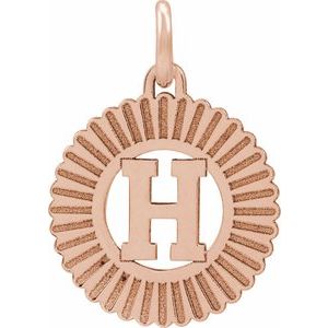 14K Rose Gold-Plated Sterling Silver Initial H Sunburst Pendant