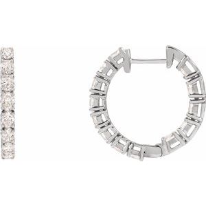 14K White Gold 2 5/8 CTW Lab-Grown Diamond Inside-Outside 20.6 mm Hoop Earrings