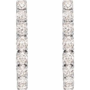 14K White Gold 2 5/8 CTW Natural Diamond Inside-Outside 20.6 mm Hoop Earrings