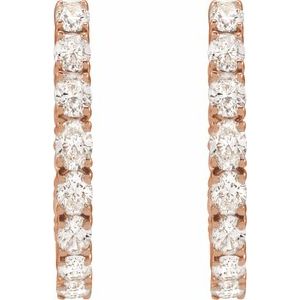 14K Rose Gold 2 5/8 CTW Lab-Grown Diamond Inside-Outside 20.6 mm Hoop Earrings