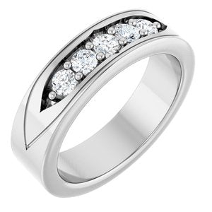 14K White Gold 1/2 CTW Natural Diamond Band