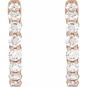 14K Rose Gold 2 1/5 CTW Natural Diamond Inside-Outside 19.7 mm Hoop Earrings