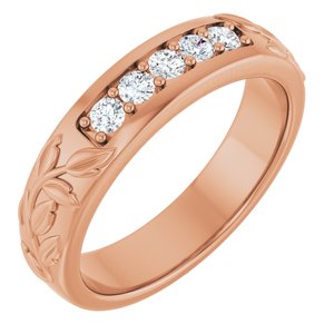 14K Rose Gold 1/3 CTW Natural Diamond Band