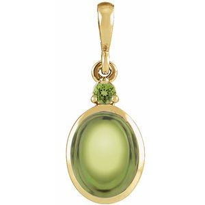 14K Yellow Gold 5x3 mm Natural Peridot Pendant