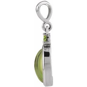 Platinum 5x3 mm Natural Peridot Pendant