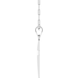 14K White Gold Cross & Paperclip-Style Chain 18" Necklace