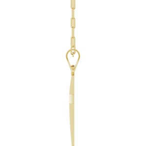 14K Yellow Gold Cross & Paperclip-Style Chain 18" Necklace