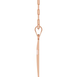 14K Rose Gold Cross & Paperclip-Style Chain 18" Necklace