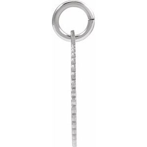 10K White Gold Initial U Sunburst Pendant