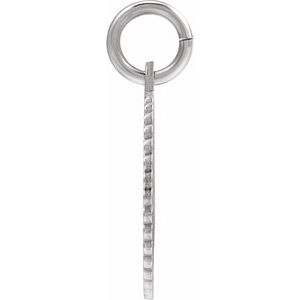10K White Gold Initial Z Sunburst Pendant
