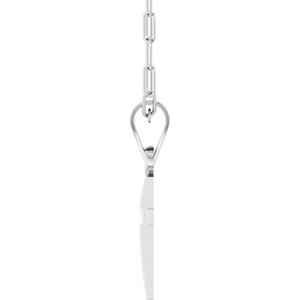 14K White Gold Cross & Paperclip-Style Chain 18" Necklace