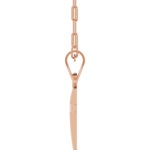 14K Rose Gold Cross & Paperclip-Style Chain 18" Necklace