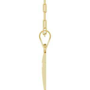 14K Yellow Gold Cross & Paperclip-Style Chain 18" Necklace
