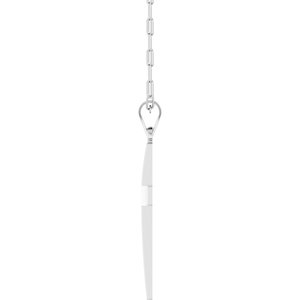 14K White Gold Cross & Paperclip-Style Chain 18" Necklace