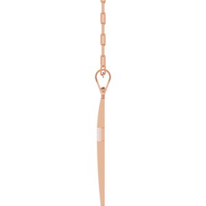 14K Rose Gold Cross & Paperclip-Style Chain 18" Necklace