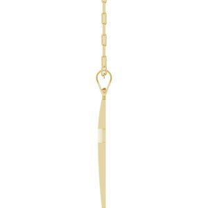 14K Yellow Gold Cross & Paperclip-Style Chain 18" Necklace