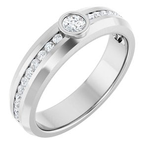 14K White Gold 1/2 CTW Natural Diamond Band