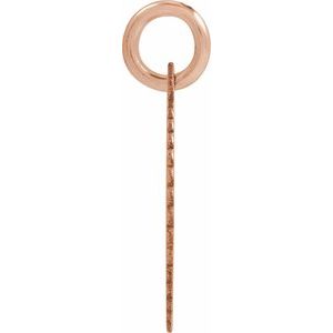 14K Rose Gold Initial M Sunburst Pendant