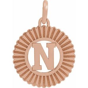 14K Rose Gold-Plated Sterling Silver Initial N Sunburst Pendant