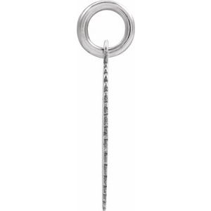 14K White Gold Initial N Sunburst Pendant