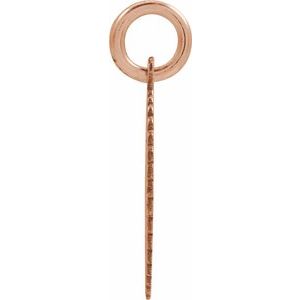 14K Rose Gold Initial N Sunburst Pendant