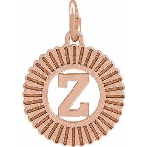 14K Rose Gold-Plated Sterling Silver Initial Z Sunburst Pendant