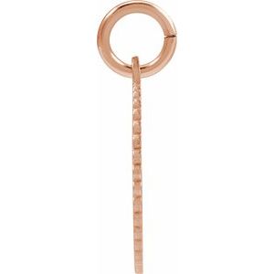 14K Rose Gold Initial U Sunburst Pendant