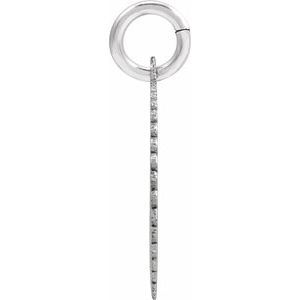 10K White Gold Initial I Sunburst Pendant