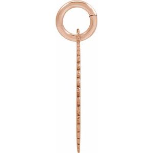 14K Rose Gold Initial I Sunburst Pendant
