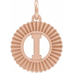 14K Rose Gold-Plated Sterling Silver Initial I Sunburst Pendant