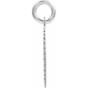 10K White Gold Initial E Sunburst Pendant