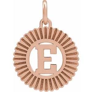 14K Rose Gold-Plated Sterling Silver Initial E Sunburst Pendant