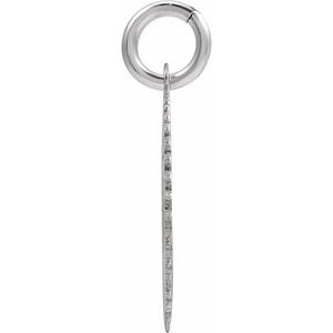 10K White Gold Initial C Sunburst Pendant