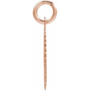 14K Rose Gold Initial C Sunburst Pendant