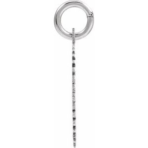 14K White Gold Initial A Sunburst Pendant