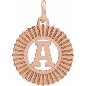14K Rose Gold-Plated Sterling Silver Initial A Sunburst Pendant